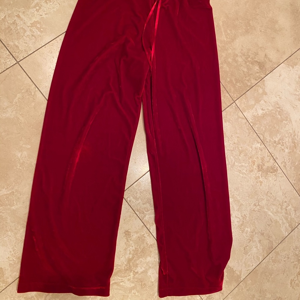Red velour holiday pajamagram pajama pants